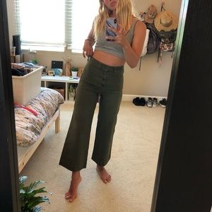 Madewell Emmett Wide-Leg Crop Button Front